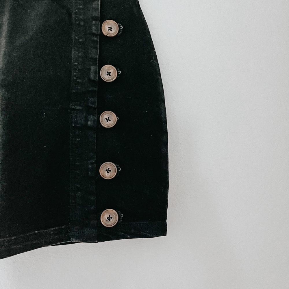 Black denim skirt
